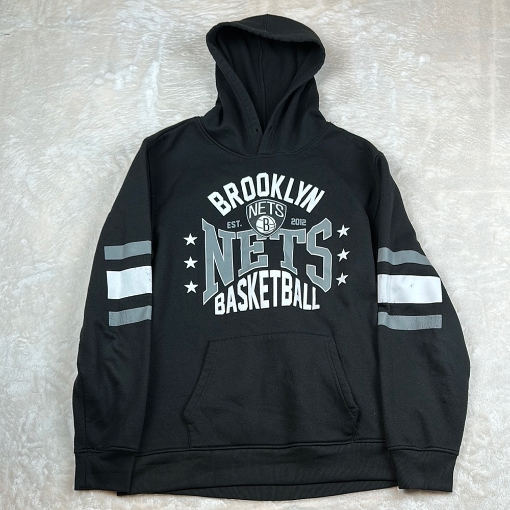 NBA Brooklyn Nets Black and White Hoodie
